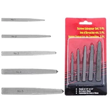5 Pieces Easy Out Bolt Extractor Set Straight Fluted Screw Extractor Broken D...