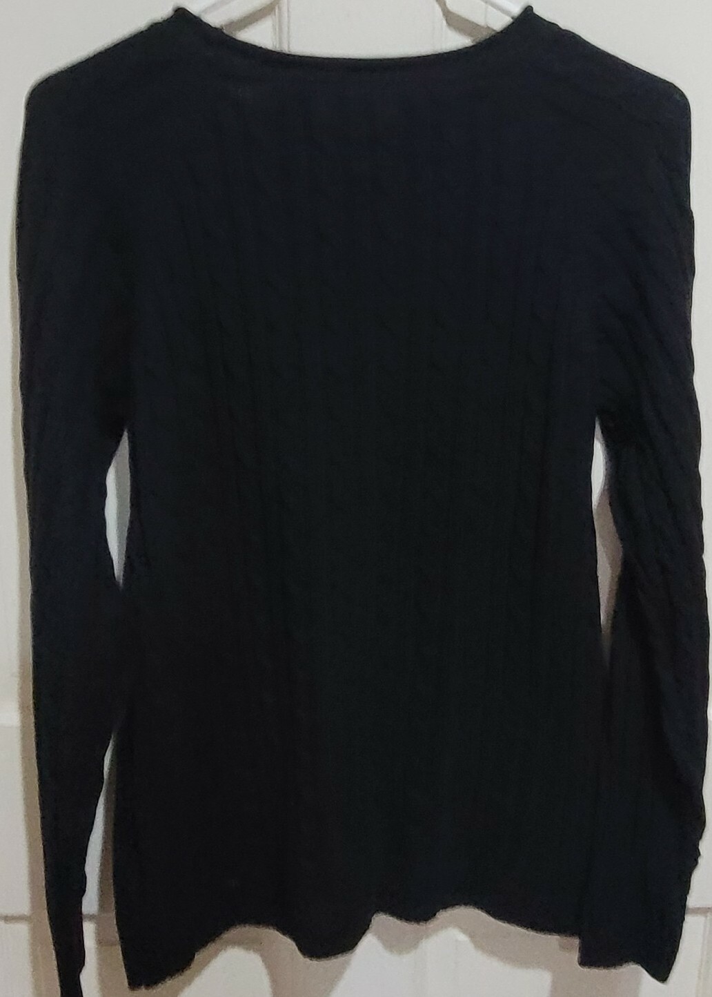 croft and barrow Size L SOLID BLACK PULL OVER CAB… - image 5