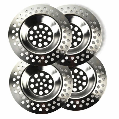 VON ALL-AROUND24 4-er SET Edelstahl Abflusssieb Waschbecken Haarsieb Spülbeckensieb Ablaufsieb