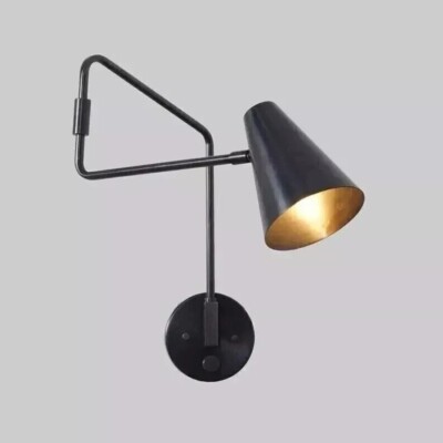 1 Light Articulated Sconce Mid-Century Modern Stilnovo Style Brass Wall Lamp
