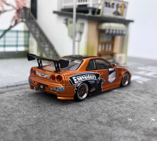 TimeMicro1:64 Nissan Gtr34 Open Limited Edition gold orange Automodell - Bild 9 von 13