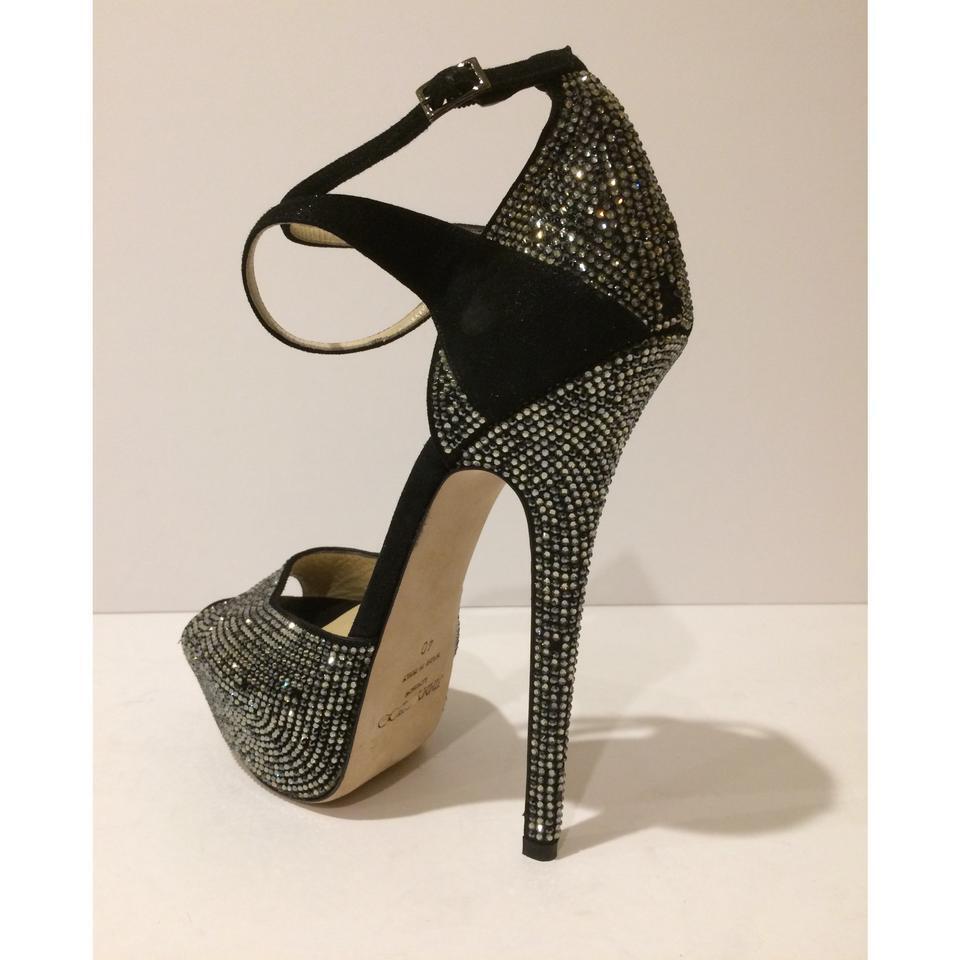 New! Jimmy Choo Pearl Swarovski Crystal Platform Black Heels New! Jimmy Choo Pearl Swarovski Crystal Platform Black Heels
