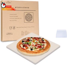 12" X 12" Pizza Stone Square Baking Stone | Premium Cordierite Pizza Grilling St