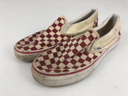 mens red checkerboard vans