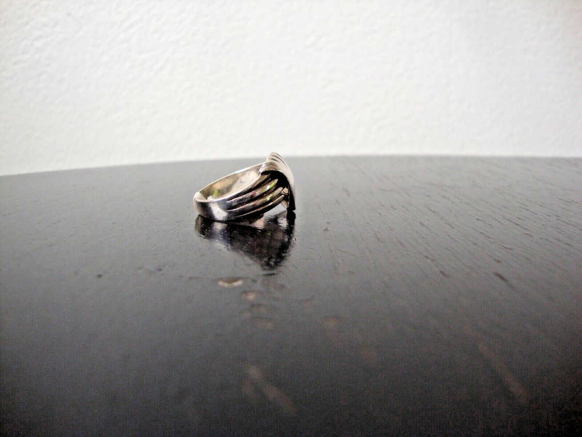 VINTAGE 1980s RETRO MOD RING STERLING SILVER STAMPED 925 SZ 7 | eBay