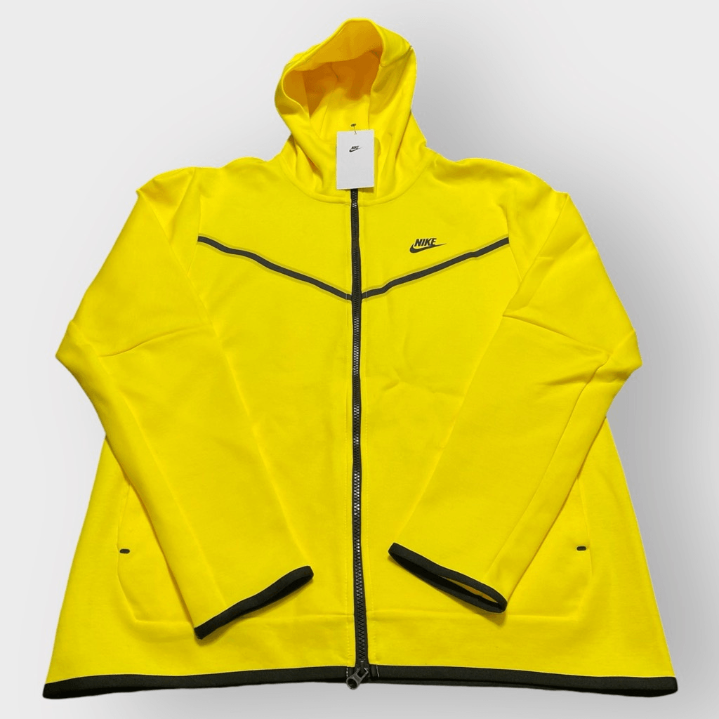 Nike Sportswear Tech Fleece Full Zip Yellow Hoodie Mens size L CU4489-765 (b)