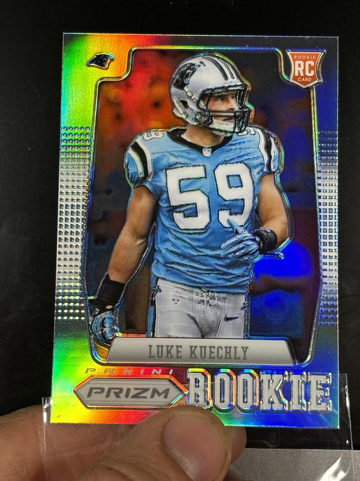 2012 Panini Silver Prizm Rookie Luke Kuechly RC RARE blue jersey HOF PANTHERS