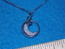 .925 Sterling Silver I Love You To The Moon And Back - Pendant Necklace - NEW