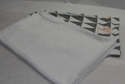 S/2 Mainstays Body Pillow Case Cover 20'' x 52'' Zipper WHITE & RETRO GEO