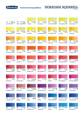 Schmincke Aquarell 1/2 Napf alle Farben Horadam Akademie  NEU