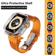 for Apple Watch Ultra 8 7 6 5 4 Transparent MOD Kit Protect Cas Band Strap Cove