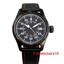 Tandorio NH35A Date 200m Black PVD 39mm Men Automatic Pilot Watch Sapphire Glass