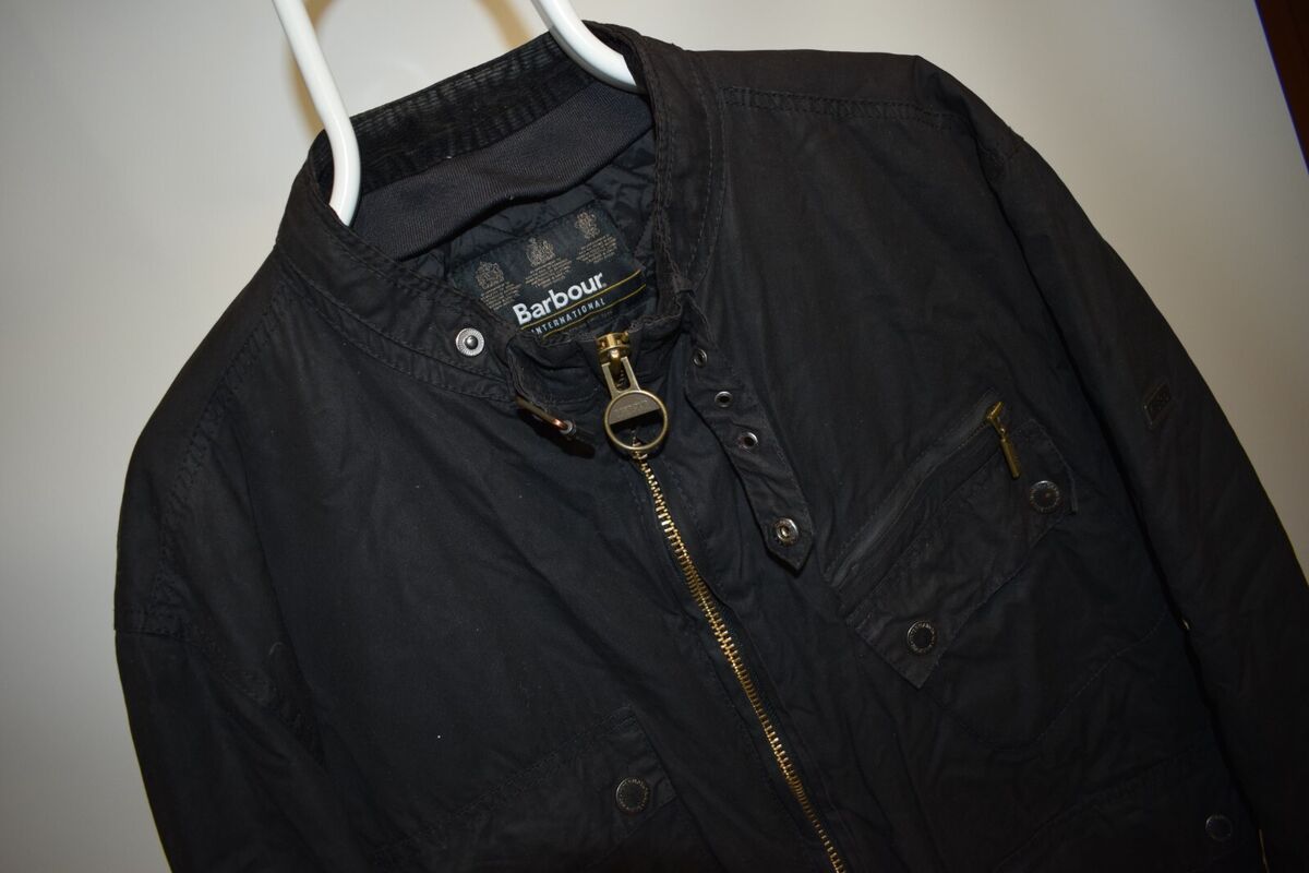 Barbour International 1936 V FOUR Black Waxed Motorcycle Barbour International 1936 V FOUR Black Waxed Motorcycle