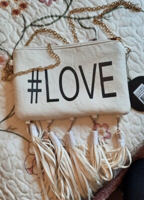 Kiss Me Couture Boho White Purse With Tassels