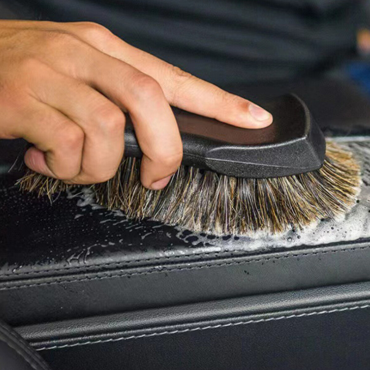 Magic Car Care Leather Cleaning Brush Upholstery Brush Soft Horse Hair