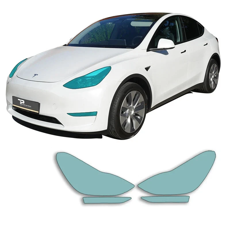 特斯拉型号 Y 车头灯 + 雾灯 PPF 20-25 — 第 3/4 张图片