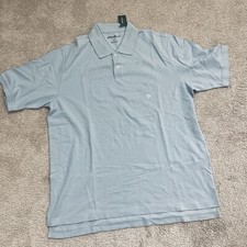 NWT Eddie Bauer Mens Blue Size Large Short Sleeve Polo Shirt 100 Cotton