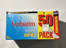 50 Verbatim DataLife MF 2HD 3.5 Microdisk Formatted Floppy Disks New Open Box 8