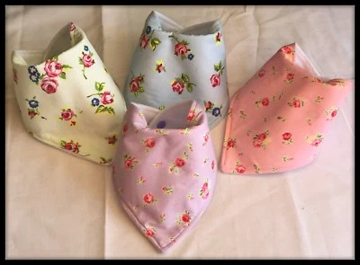 GIRL*GLAMOUR Baby Blumen Dribble Lätzchen Lätzchen Bandana Stoff Vintage Kleid Rosen Rosa Rose