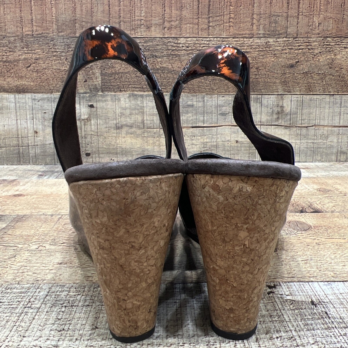 UGG Womens Hazel Sandal Size USA 9 Cork Wedge Heel Slingback Tortoise Shell UGG Women main image 2