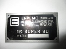 Typenschild Schild für VW Käfer basierenden Envemo Super 90 s76 s91