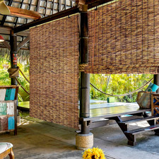 Bamboo Roll-Up Shades 2-Pack, Retro Outdoor Roller Curtains 47" x 71