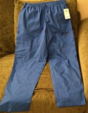 Dagacci Unisex Medical Scrub Pants Size M Blue Solid Twill Polyester DKP001