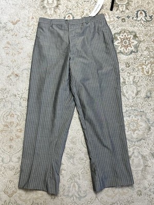 Vintage Thierry Mugler Pants Women s 8 Pleated High Rise Pinstripe Grey France