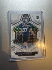 2024 Mosaic Cade Stover Rookie Card RC Auto White Mosaic Prizm #384 Texans SP