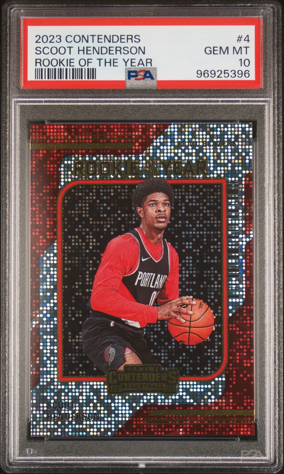 2023 Panini Contenders Rookie Of The Year Contenders Scoot Henderson #4 PSA 10