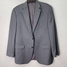 Lauren Ralph Lauren Sport Coat Mens 42R Stripe Gray Blazer Suit Jacket 100 Wool