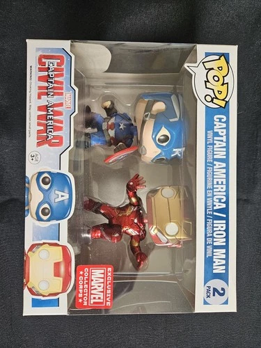 Funko Pop! Marvel Collector Corps Exclusive 2-Pack Captain America Iron Man