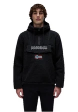Napapijri Burgee Fleece Hoodie | Black | Small | RRP:£150 Warm 1/2 Zip Jumper