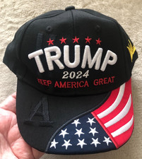Donald Trump Keep America Great Cap Hat 2024 Flag Patriotic OS Adjustable NWOT