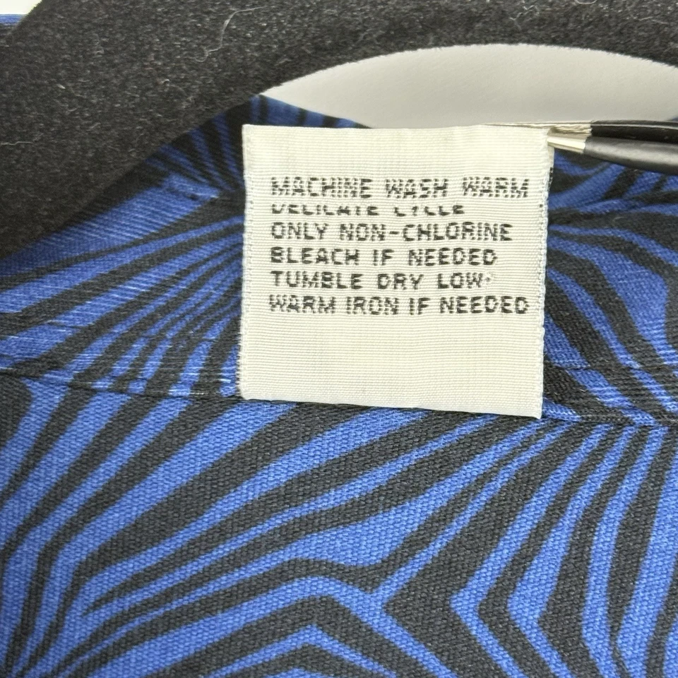 VTG Levi’s Silver Tab Button Shirt Mens L Blue Black Psychedelic Rave Y2K Hippie - Image 4 of 4