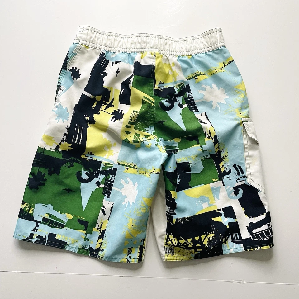 Old Navy Boys Striped Swim Trunks Size M 8 Quick-Dry Lined - Image 2 of 3