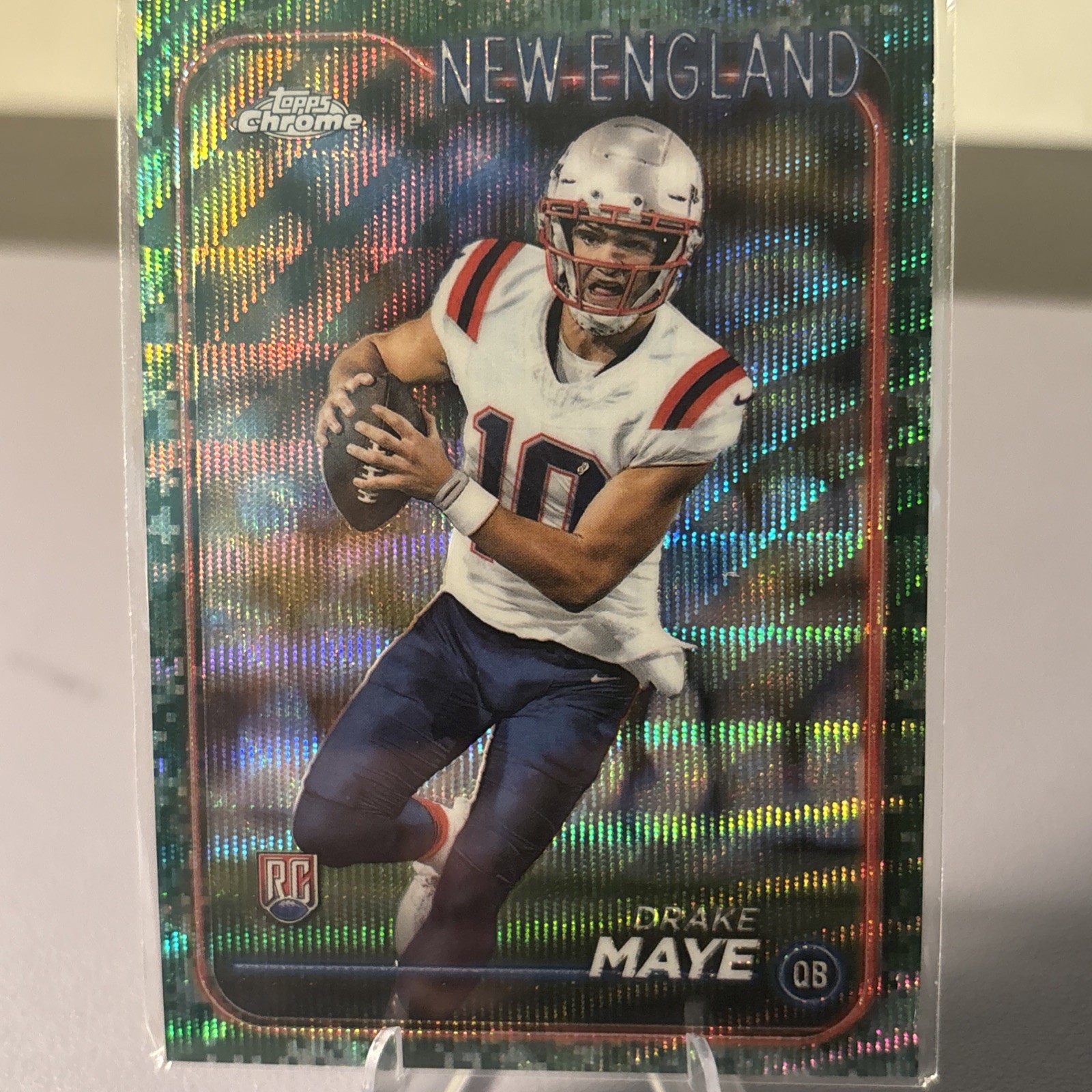 2024 Topps Chrome - Rookies Drake Maye #203 Camo Wave Refractor (RC)