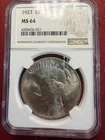 1923 $1 Peace Dollar. NGC MS-64. Free Shipping