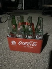 Vintage Coca Cola Coke Glass 1 Pint  Bottle (8) With Carrier Empty RARE