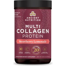 Ancient Nutrition Multi Collagen Powder Protein, Strawberry Lemonade 9.65oz