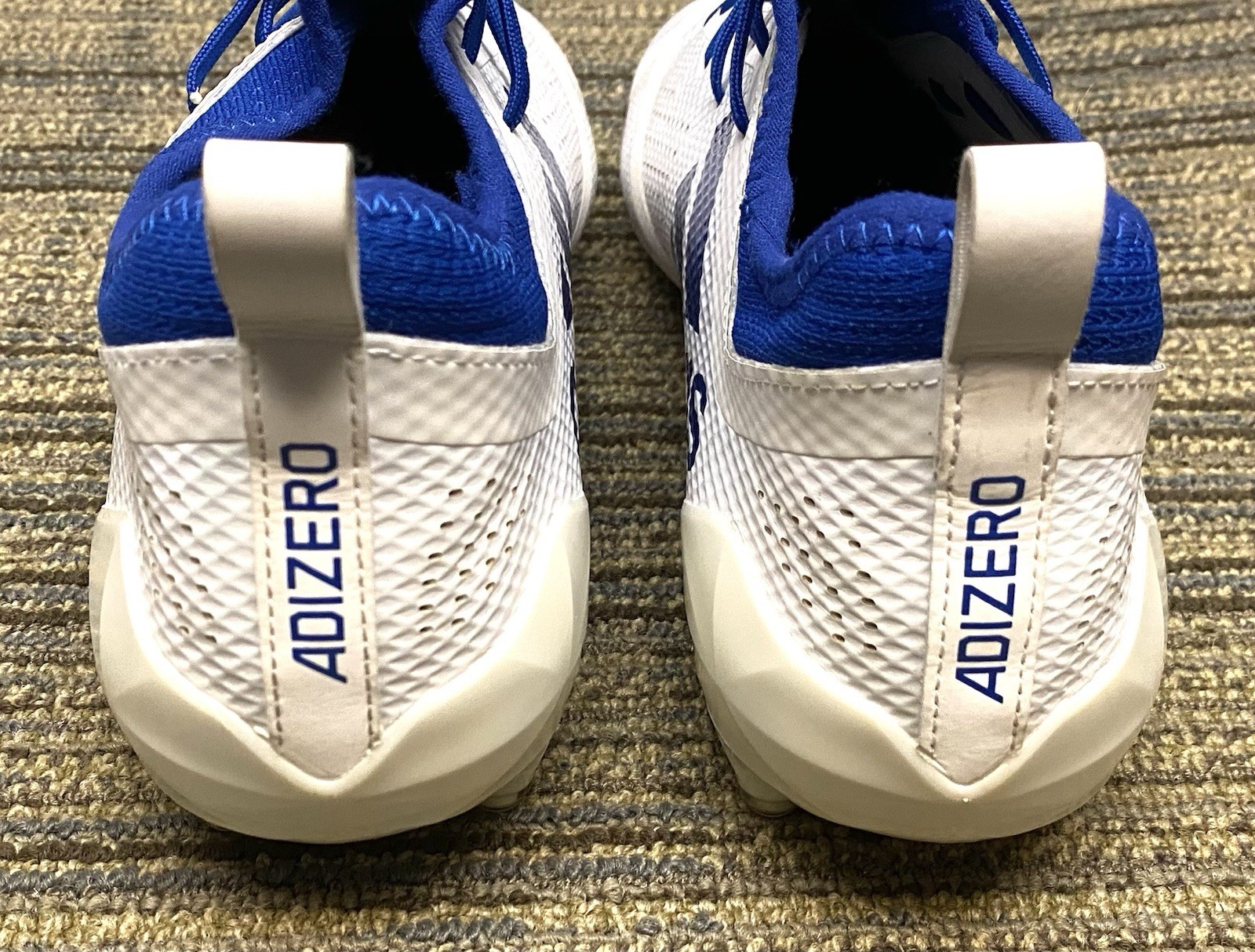 Adidas Adizero Size 14 Men Football Cleat  White & Blue (DA9548 ) Near Mint Cond