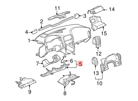 05-13 CHEVROLET CORVETTE C6 LEFT DRIVER SIDE LOWER KNEE TRIM PANEL BLACK OEM