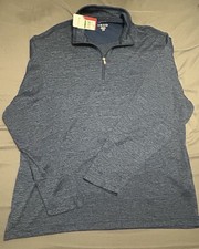 NWT Izod Mens Large 1/4 Zip Estate Blue Knit Sweater