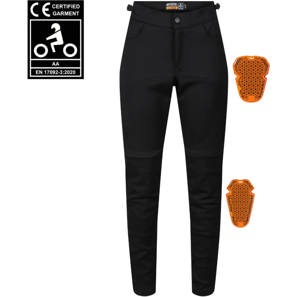 MotoGirl Nimi Ladies Summer Motorbike Motorcycle Zip Textile Trousers Black, photo 4 of 9