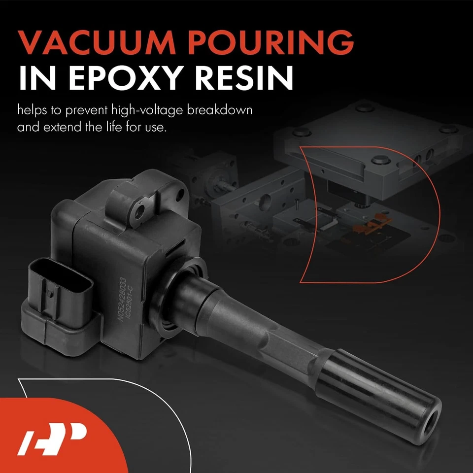 A-Premium Engine Ignition Coil Pack Compatible with Acura TL 1996-1998, RL...  - Image 3 of 4