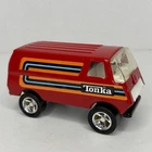 Vintage 1970's Toy Tonka Red Van w/ Graphics #55450 Pressed Steel 5"