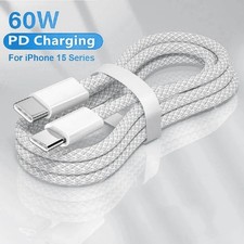 60W USB C to C PD Fast Charging Cable for iPhone 15 Samsung Huawei