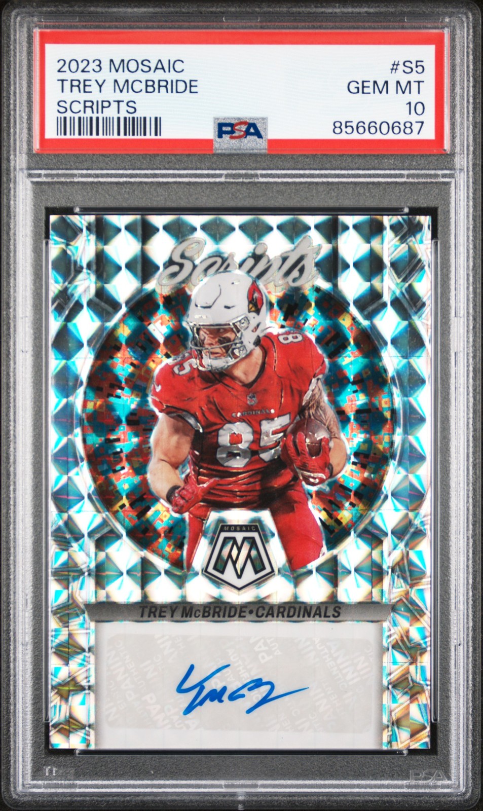 2023 Panini Mosaic Scripts #S5 Trey Mcbride PSA 10
