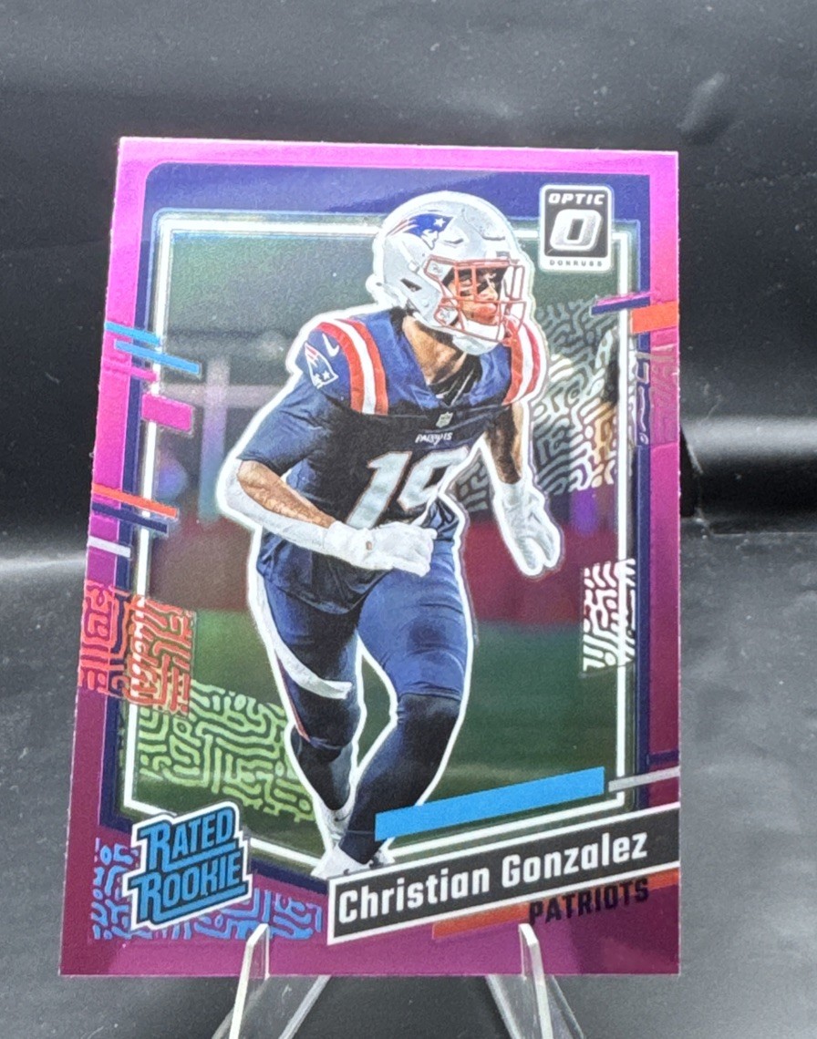 2023 Panini Donruss - Rated Rookie Christian Gonzalez #369 Optic Preview Pink