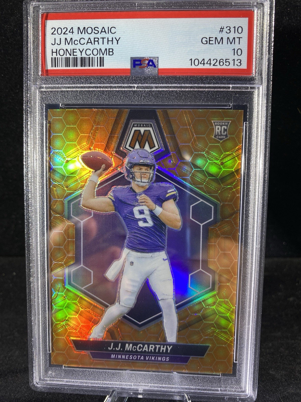 2024 Panini Mosaic - Rookies J.J. McCarthy #310 Honeycomb Prizm (RC)
